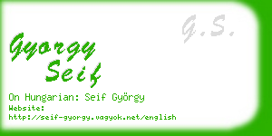 gyorgy seif business card