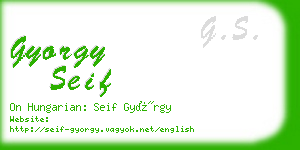 gyorgy seif business card